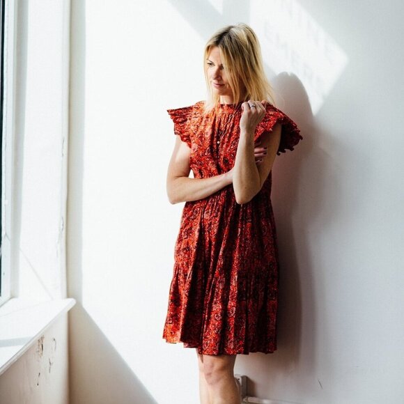 ULLA JOHNSON Dresses & Skirts - ULLA JOHNSON HANA POPPY FLORAL BABY DOLL DRESS 4